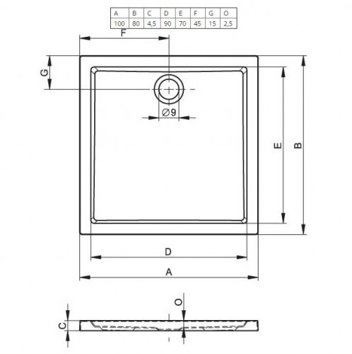 Акриловый душевой поддон Riho Zurich 272 100x80 белый DA7200500000000