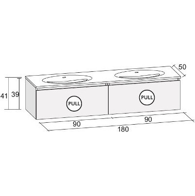 Мебель для ванной RIHO AVIANO 50 SET A-1 180 см, отделка под дерево