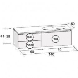 Мебель для ванной RIHO AVIANO 50 SET A-2 140 см, раковина справа, лак матовый