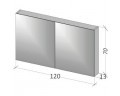 Зеркало-шкаф RIHO Type 13 120 x 70 x 13 см с розеткой, отделка под дерево