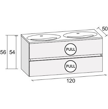 Мебель для ванной RIHO AVIANO 50 SET A-3 120 см, высота 54, глянцевый лак