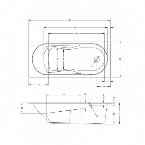 Гидромассажная ванна RIHO LAZY FLOW 180x80