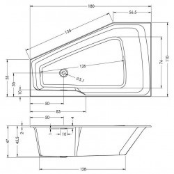 Гидромассажная ванна RIHO RETHINK SPACE FLOW 180x110 R FALL