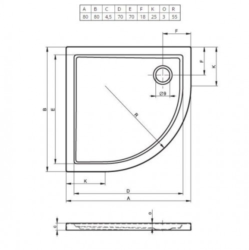 Акриловый душевой поддон Riho Zurich 278 80x80 белый R55 DA8600500000000