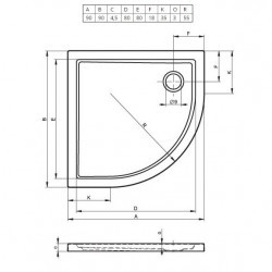 Акриловый душевой поддон Riho Zurich 280 90x90 белый R55 DA8800500000000