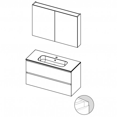 Мебель для ванной Spring Blush SET B-1 100 см, глянцевый лак