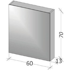 Зеркало-шкаф RIHO Type 13, Standard, 60 x 70 x 13 см с розеткой, отделка под дерево
