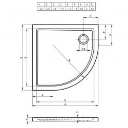 Акриловый душевой поддон Riho Zurich 288 120x120 белый R55 DA9600500000000
