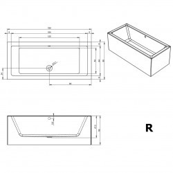 Акриловая ванна RIHO LUGO 180x80 RIGHT - PLUG & PLAY, B133015005 (BD6300500000000)