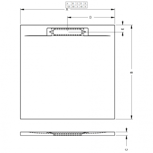 Душевой поддон RIHO ISOLA DR16 120x80 см, серый