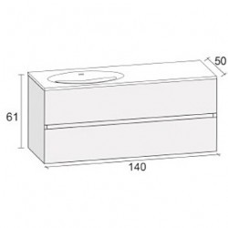 Мебель для ванной RIHO AVIANO 50 SET A-3 140 см, раковина слева, лак матовый