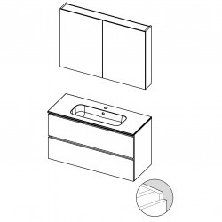 Мебель для ванной Spring Blush SET B-1 120 см, 2 смесителя, отделка под дерево