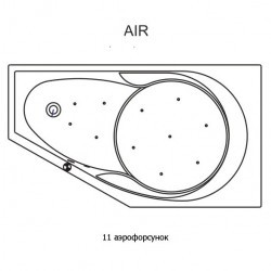 Гидромассажная ванна RIHO YUKON AIR 160x90 L