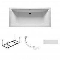 Комплект акриловая ванна RIHO LUSSO 180-90, B026001005 с каркасом, сливом-переливом и панелью