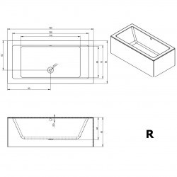 Акриловая ванна RIHO LUGO 180x90 RIGHT - PLUG &amp; PLAY, B134014005 (BD6500500000000)