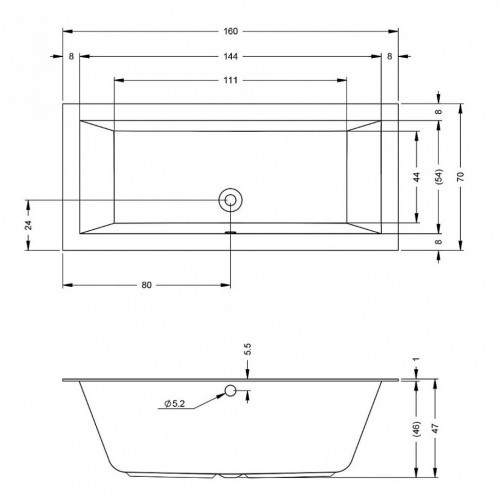 Гидромассажная ванна RIHO LUGO FLOW 160x70