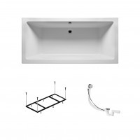 Комплект акриловая ванна RIHO LUSSO 180-90, B026001005 с каркасом и сливом-переливом