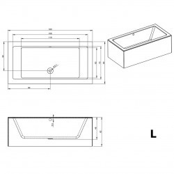 Акриловая ванна RIHO LUGO 180x90 LEFT - PLUG & PLAY, B134015005 (BD6600500000000)
