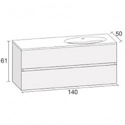 Мебель для ванной RIHO AVIANO 50 SET  B-1 140 см, раковина справа, отделка под дерево