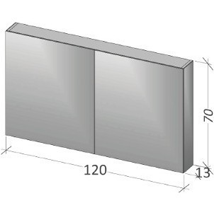 Зеркало-шкаф RIHO Typ 12, 120 x 70 x 13 см