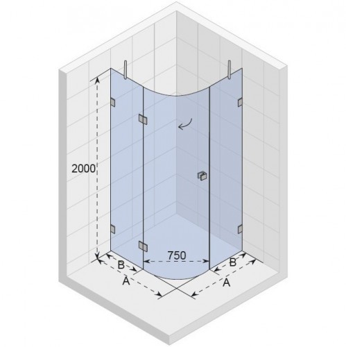 Душевой уголок RIHO SCANDIC MISTRAL M308-90/90 R, GX0404202