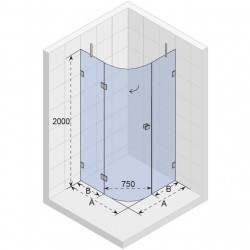 Душевой уголок RIHO SCANDIC MISTRAL M308-90/90 R, GX0404202