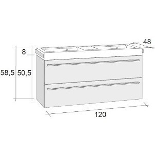 Мебель для ванной RIHO Bologna 48 SET A-1 120 см, 2 смесителя, лак матовый