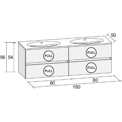 Мебель для ванной RIHO AVIANO 50 SET A-3 160 см, лак матовый