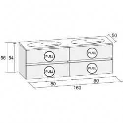 Мебель для ванной RIHO AVIANO 50 SET A-3 160 см, лак матовый