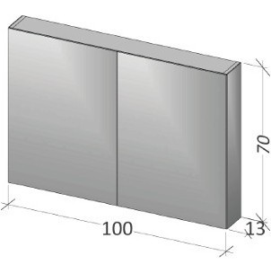 Зеркало-шкаф RIHO Typ 12, 100 x 70 x 13 см