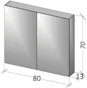 Зеркало-шкаф RIHO Typ 12, 80 x 70 x 13 см, F50008