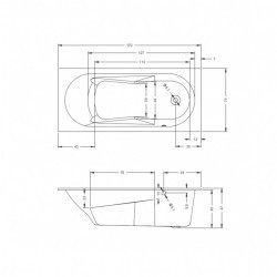 Гидромассажная ванна RIHO LAZY AIR 170x75 RIGHT