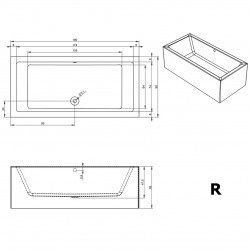 Акриловая ванна RIHO LUGO 190x90 RIGHT - PLUG &amp; PLAY, B136014005 (BD6900500000000)
