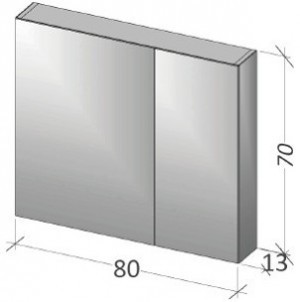 Зеркало-шкаф RIHO Typ 12, 80 x 70 x 13 см, F50002