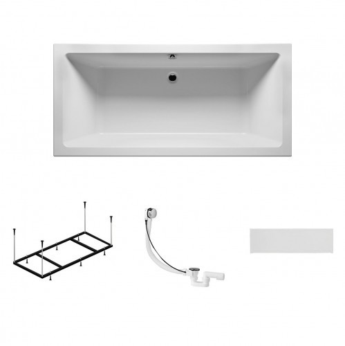 Комплект акриловая ванна RIHO LUSSO 190-90, B037001005 с каркасом, сливом-переливом и панелью