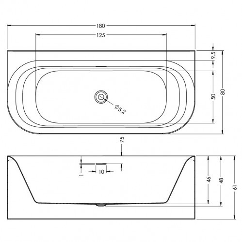 Ванна RIHO DEVOTION B2W 180X80 GLOSSY, B096001005 (BD2700500000000)