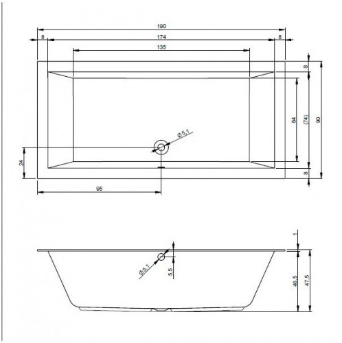Гидромассажная ванна RIHO LUGO FLOW 190x90