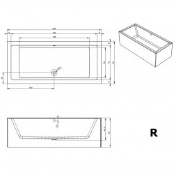 Акриловая ванна RIHO LUGO 200x90 RIGHT - PLUG &amp; PLAY, B137014005 (BD7100500000000)