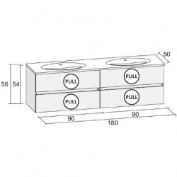 Мебель для ванной RIHO AVIANO 50 SET A-3 180 см, высота 54, лак матовый