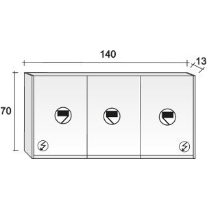 Зеркало-шкаф RIHO Type 02, 140 x 70 см, отделка под дерево