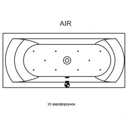 Гидромассажная ванна RIHO LINARES RIGHT AIR 170x75 см