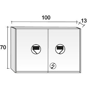Зеркало-шкаф RIHO Type 02, 100 x 70 см, отделка по дерево