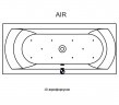 Гидромассажная ванна RIHO LINARES RIGHT AIR 180x80 см