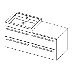 Мебель для ванной RIHO Bologna 48 SET A-3 120 см, 4 ящика, лак матовый