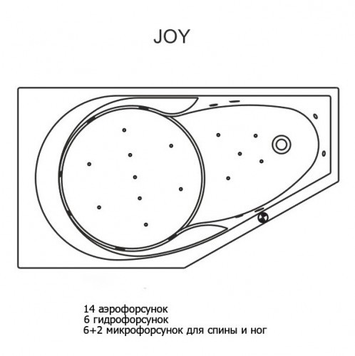 Гидромассажная ванна RIHO YUKON JOY 160x90 R
