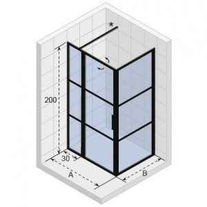 Душевой уголок RIHO SZ GRID GB203 1300 x 1000 x 2000, GB2130100