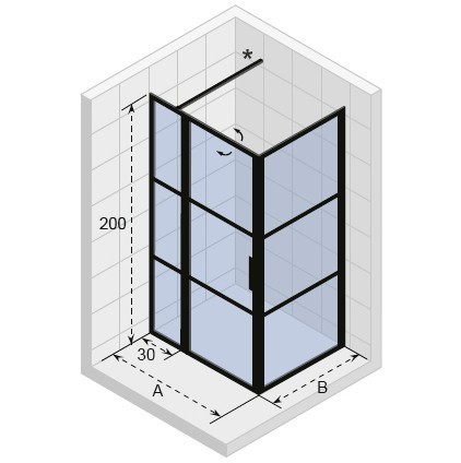 Душевой уголок RIHO SZ GRID GB203 1300 x 1000 x 2000, GB2130100