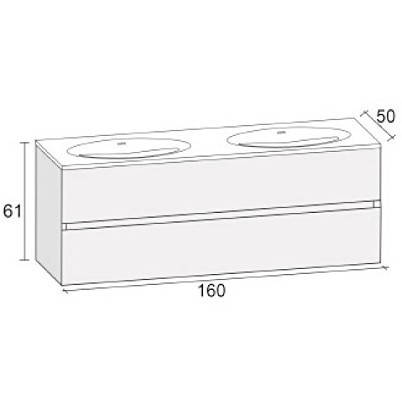 Мебель для ванной RIHO AVIANO 50 SET B-1 160 см, глянцевый лак