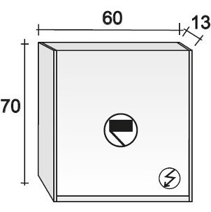 Зеркало-шкаф RIHO Type 02, 60 x 70 см, лак матовый