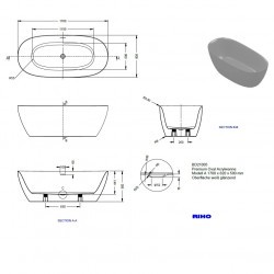 Акриловая ванна RIHO ALPHA 170x80, B092001005